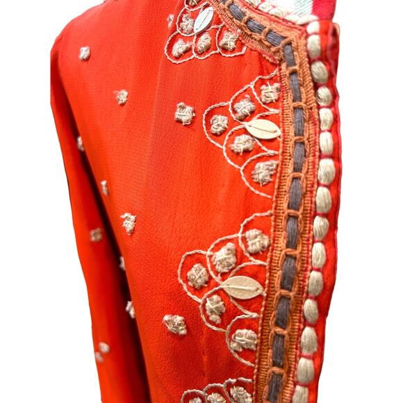 Anthropologie Conditions Apply Arabella Jacket Size XS Red Embroidered Bomber - Picture 11 of 16